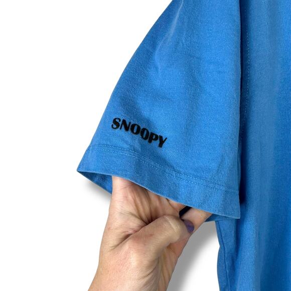 Zara Snoopy Peanuts Blue Cotton Crewneck Short Sleeve Boxy T-Shirt Medium - Picture 3 of 5